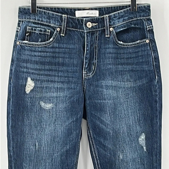 KanCan Bernice High Rise Boyfriend Distressed Jeans Dark Wash - NWOT - Size 26 - Picture 4 of 8